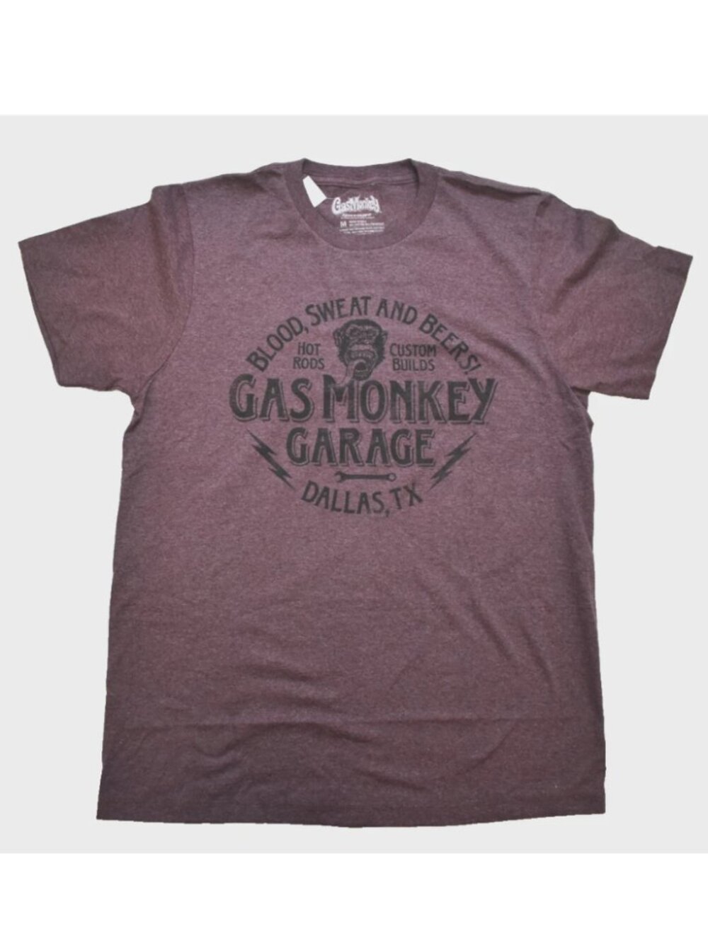 Gas Monkey Garage Mens Blood Sweat & Beers Plum Heather Shirt New Medium
